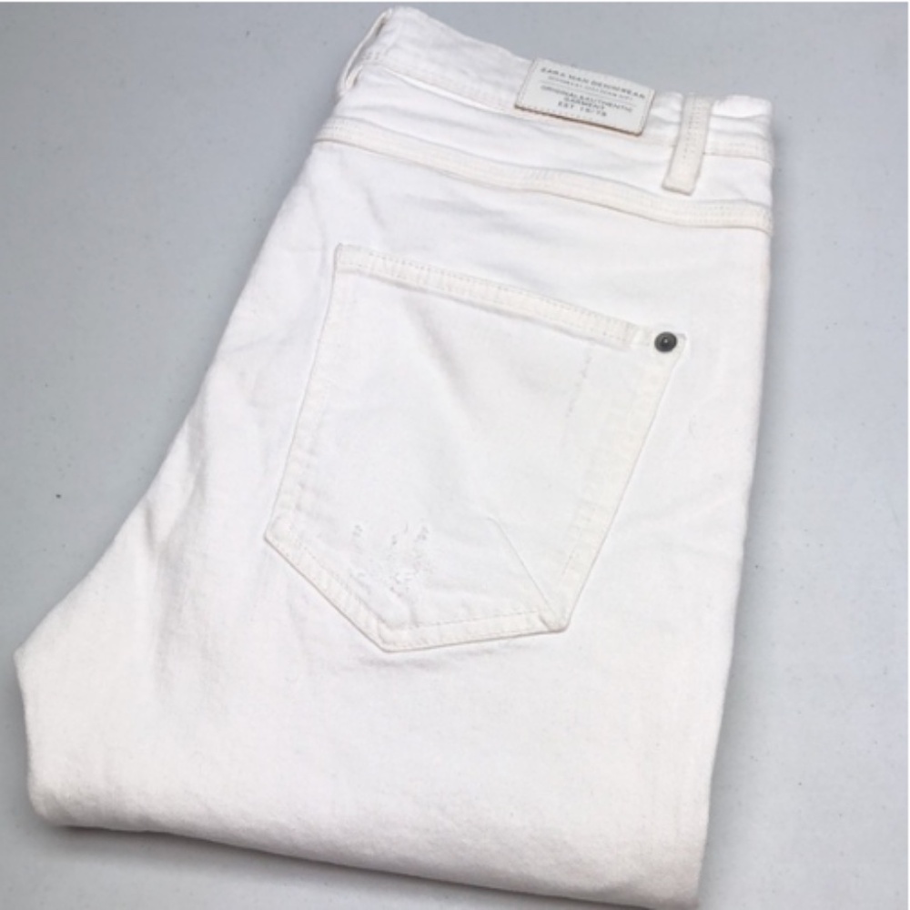 LIKE NEW ZARA MENS WHITE SKINNY JEANS 34x26 ⭐️